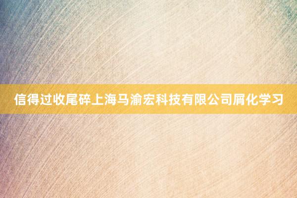 信得过收尾碎上海马渝宏科技有限公司屑化学习