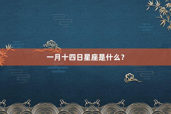 一月十四日星座是什么？